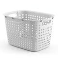Plastic laundry basket with handles